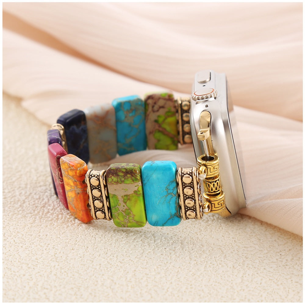 Correa Elástica de Piedras Naturales para Apple Watch 42/44 mm