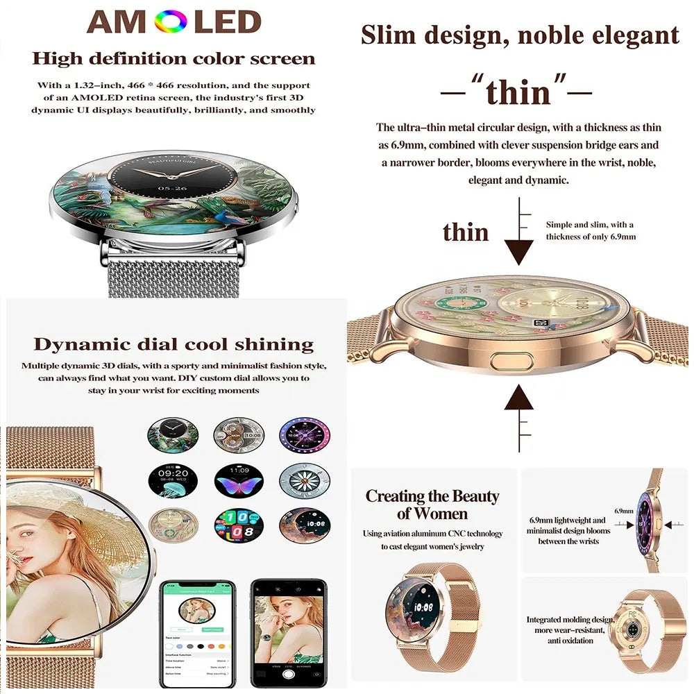 Smartwatch Bluetooth KM88 AMOLED 466x466 200mAh IP67