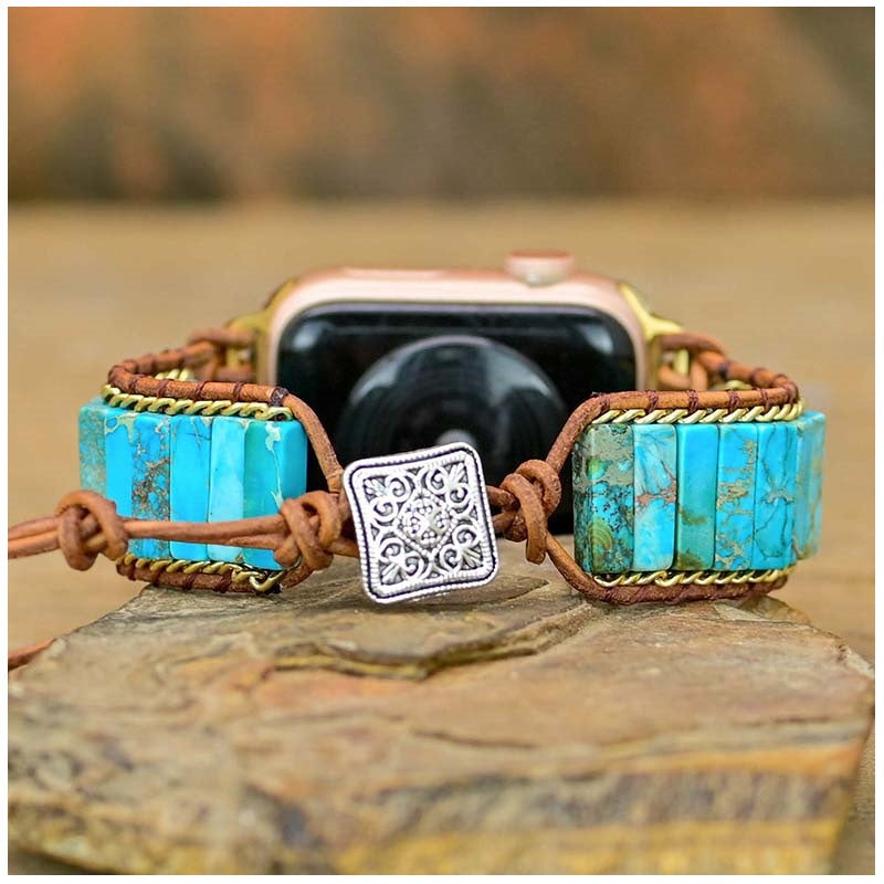Correa Bohemia de Turquesa para Apple Watch (42/44mm) Diseño Artesanal