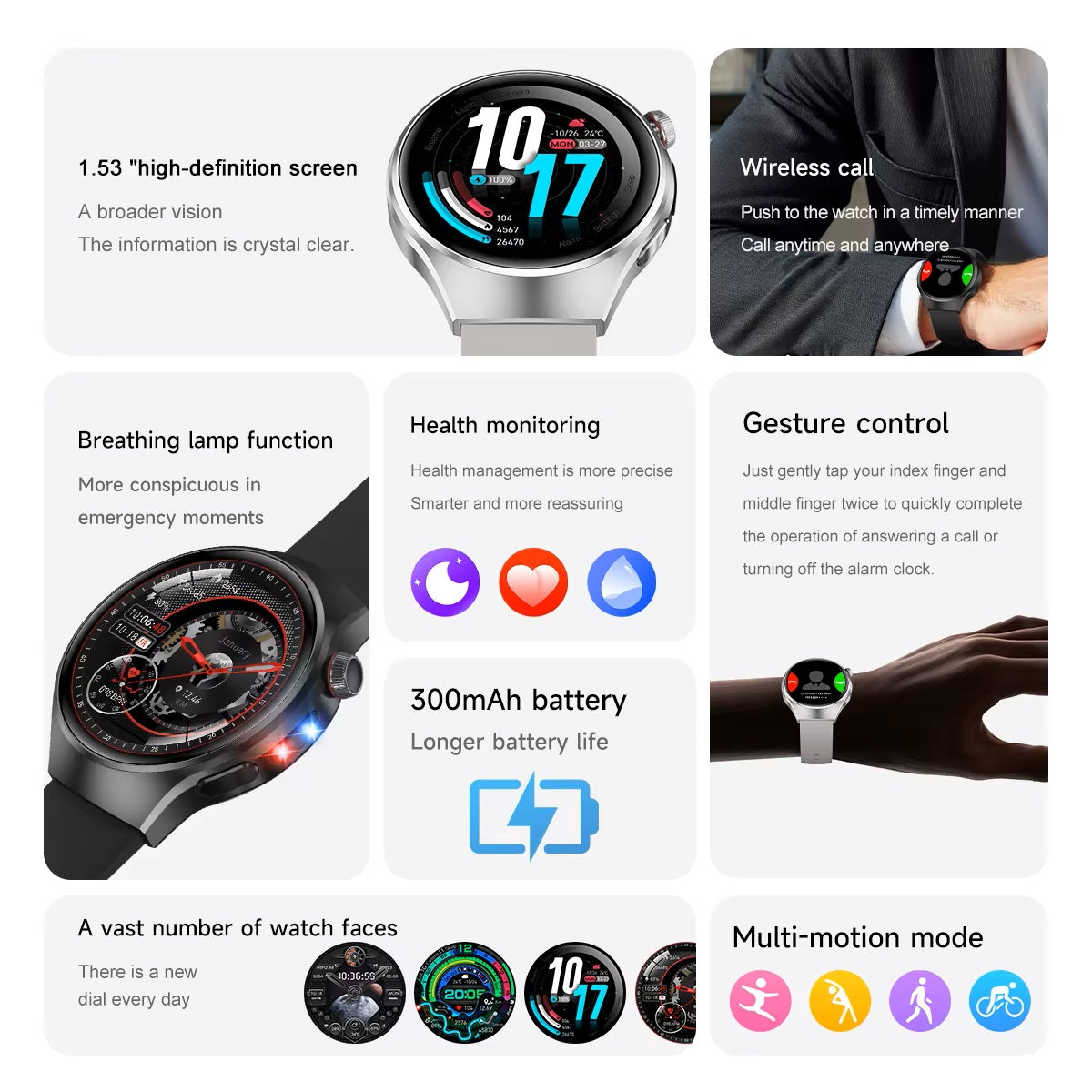 Smartwatch Llamadas Bluetooth, Actividad y Bienestar