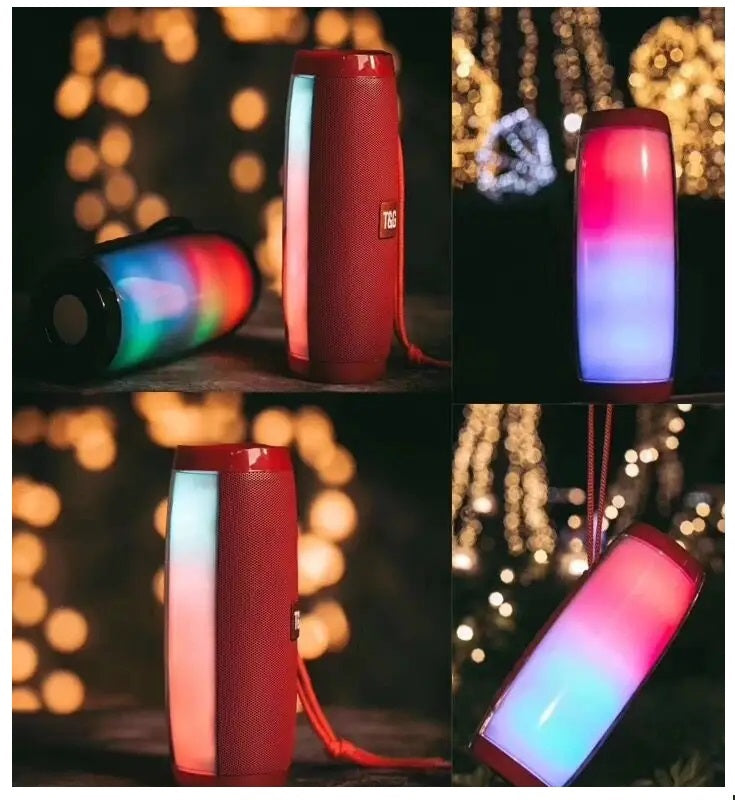 Parlante Bluetooth Resistente al Agua con Luz LED – Rojo
