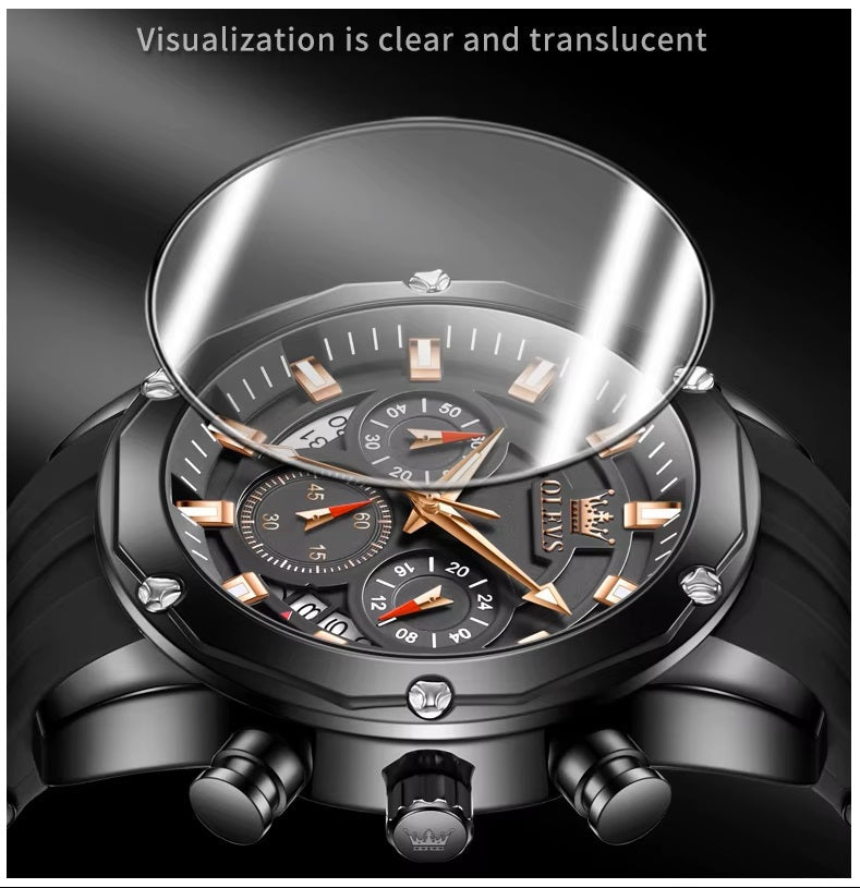 Reloj Deportivo OLEV Acero Inoxidable Cuarzo Sumergible 30M