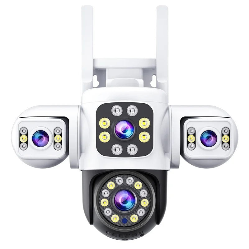 Cámara WiFi Exterior 12MP Triple Lente y Visión Nocturna