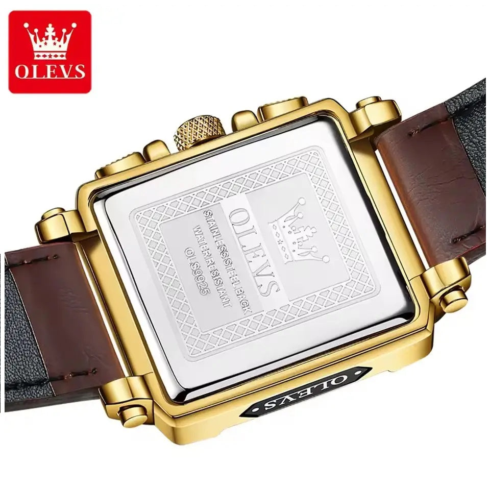 Reloj Cronógrafo Cuadrado de Lujo Hombre Diseño Deportivo y Elegante