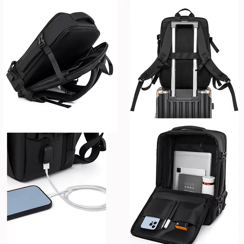 Mochila Ejecutiva para Laptop Expandible 20-39 L, USB y Antirrobo