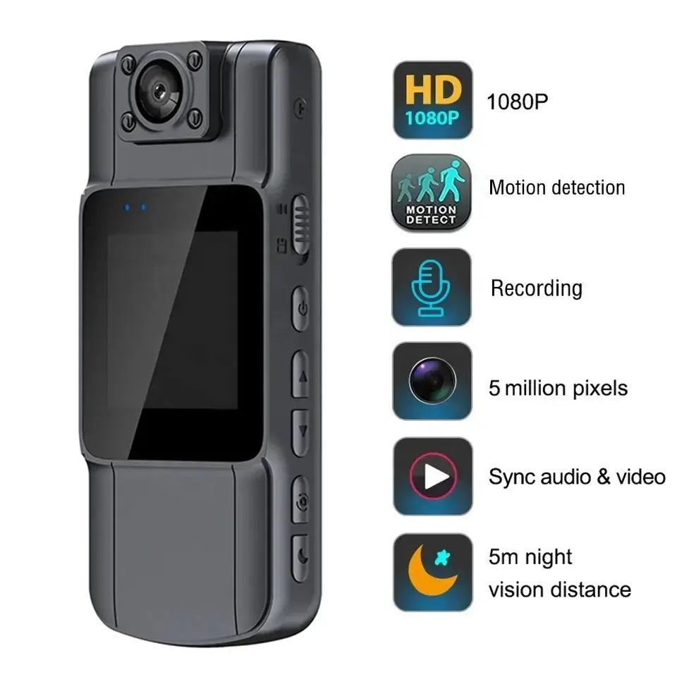Cámara DVR Portátil con Pantalla 1,54", Visión Nocturna e IP65