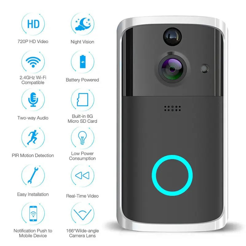 Cámara Portero WiFi Doorbell con Timbre y Control por Smartphone