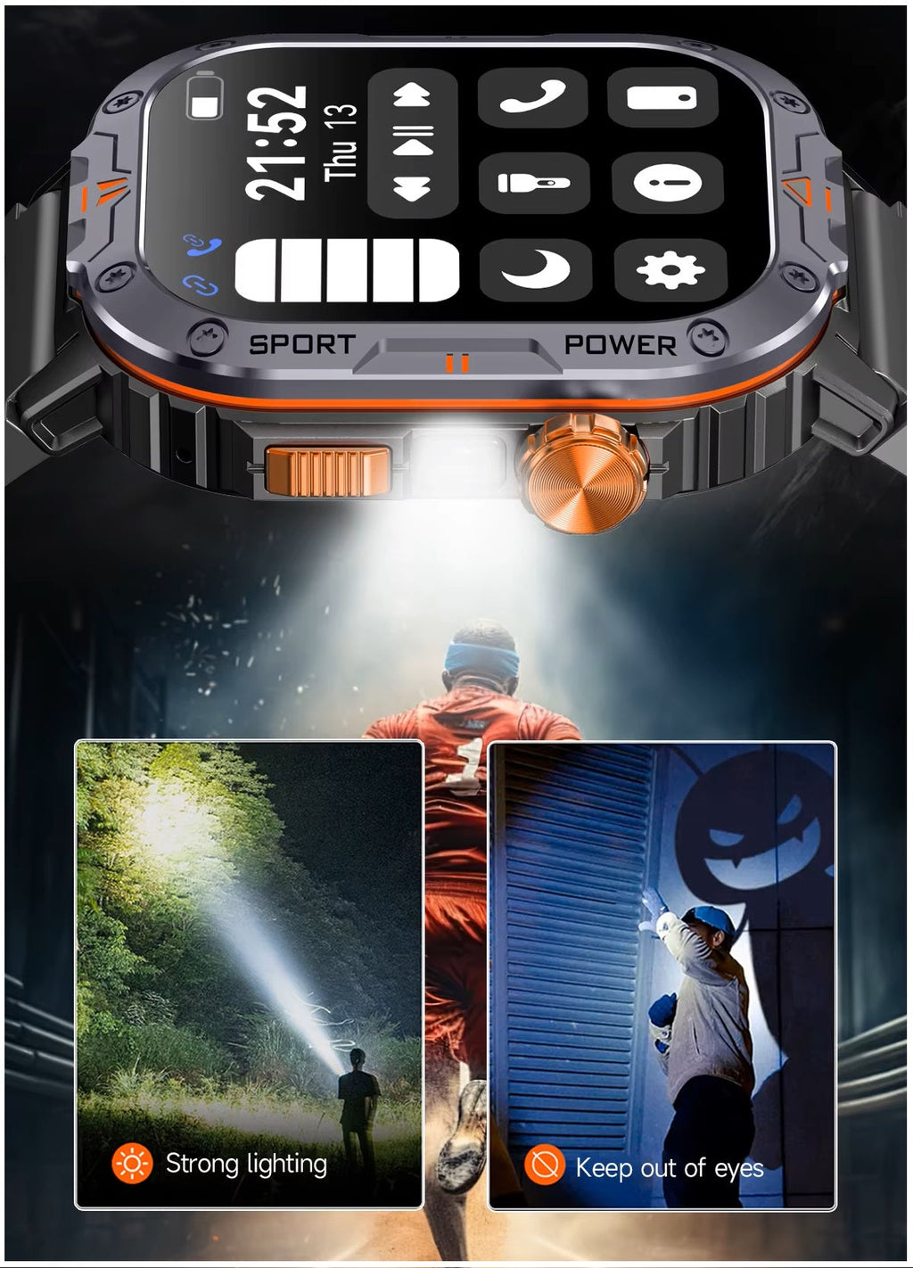 Smartwatch Deportivo NX20 Llamadas Bluetooth Música Linterna IP68