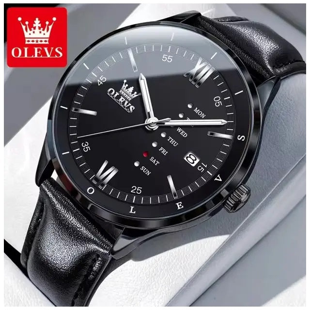 Reloj de Hombre Elegante con Correa de Cuero Calendario