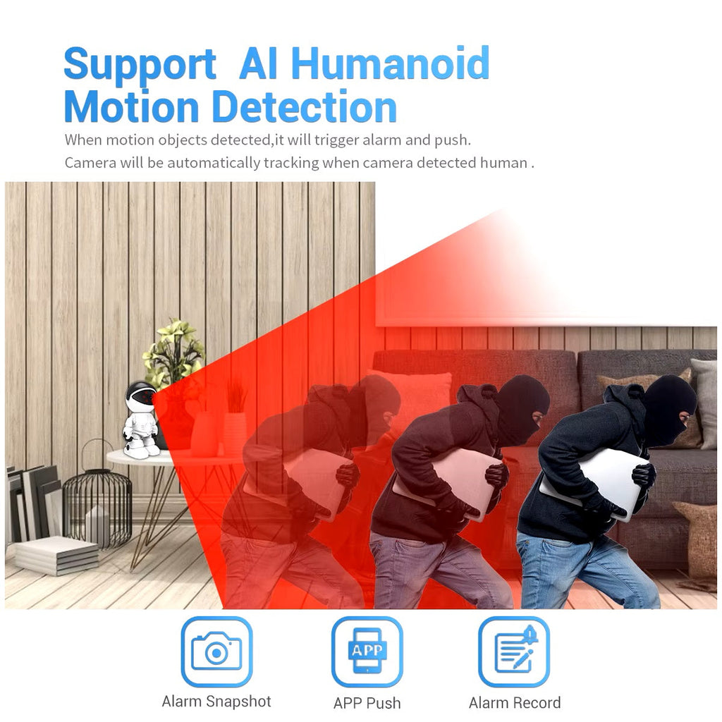 Cámara de Vigilancia Inteligente Robot Detección de Movimiento