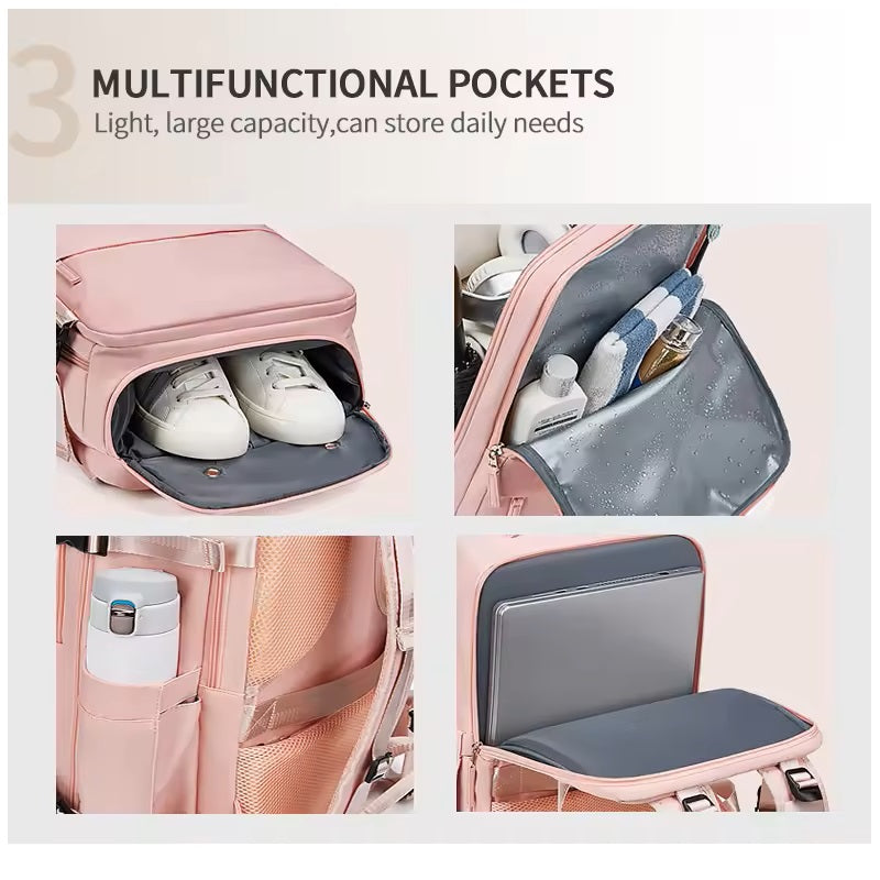 Mochila Femenina Resistente al Agua de Gran Capacidad con Puerto USB