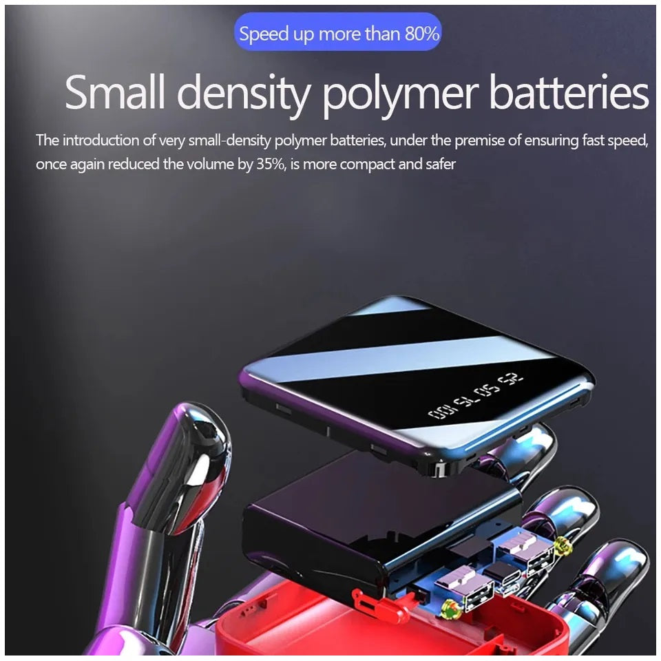Power Bank 10000mAh 2 USB Micro USB Linterna – Negro
