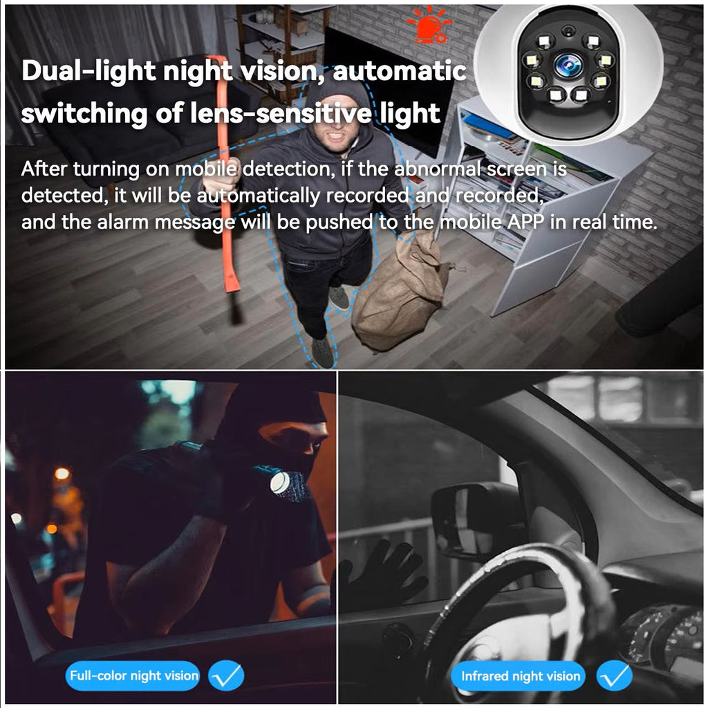 Cámara Inteligente Rotación 360° Detección Movimiento – Diseño B