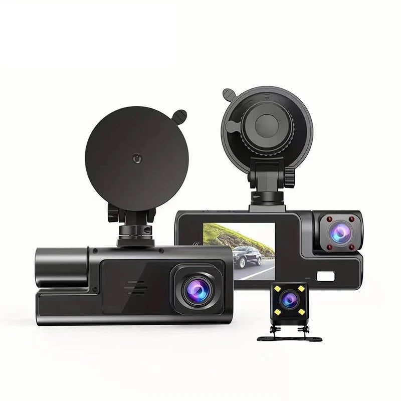 Cámara DVR para Auto Full HD 1080P 3 Canales Visión Nocturna WiFi