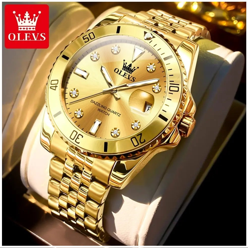 Reloj Dorado para Hombre Diseño Deportivo de Lujo