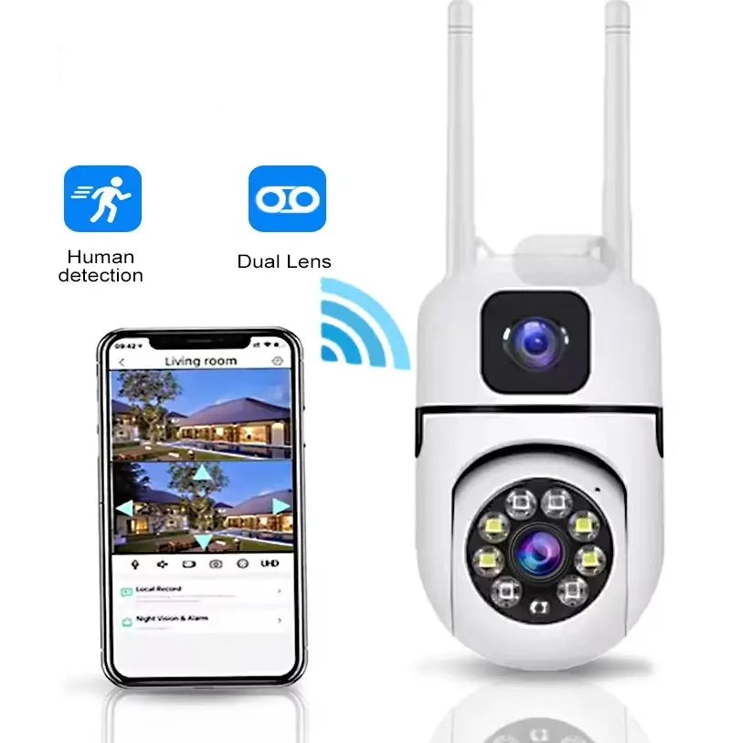 Cámara de Seguridad WiFi Lente Dual Monitoreo 360° Full HD – Diseño A
