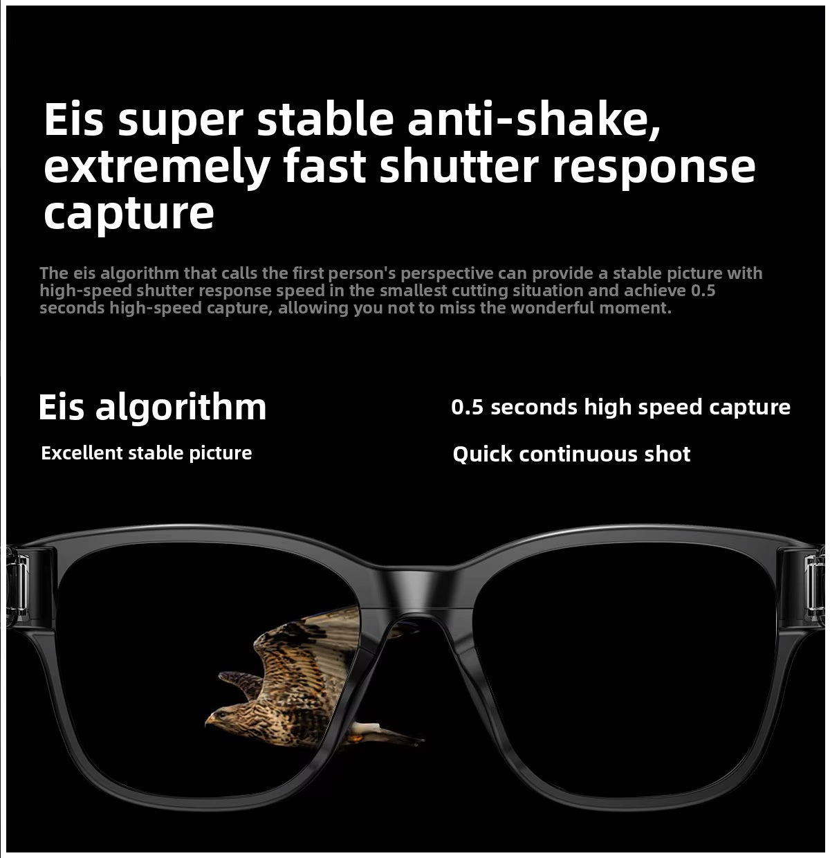 Gafas Inteligentes L801 Cámara 8MP 1200P, Traducción IA y WiFi