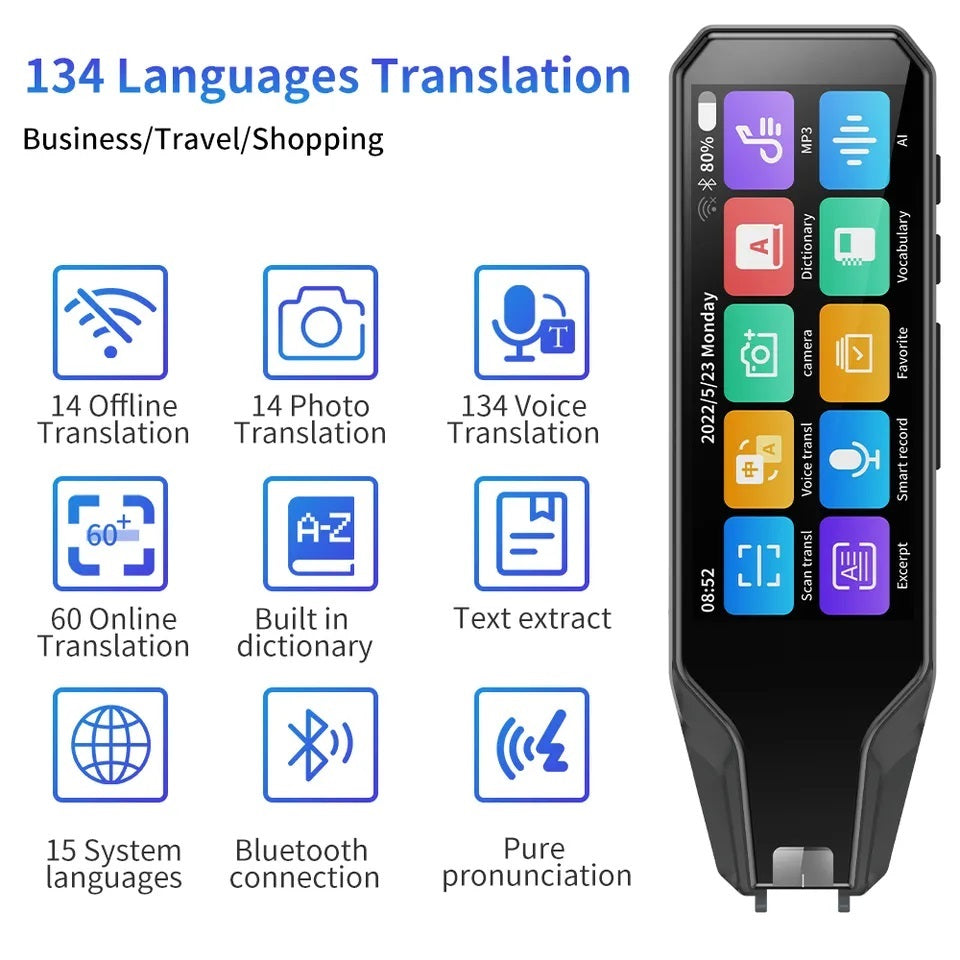 Lápiz Traductor Inteligente 134 Idiomas, Escáner Online y Offline