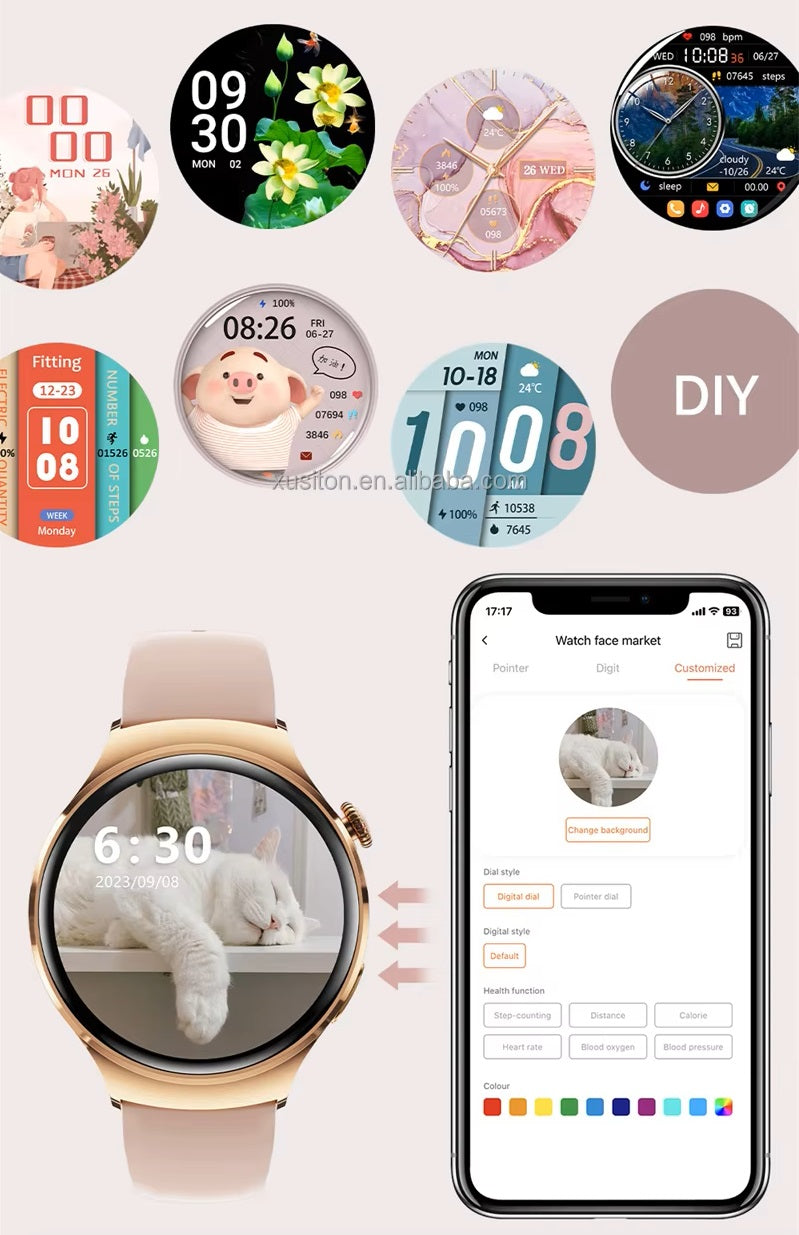Smartwatch M11 Asistente de voz IA Resistente al agua Doble correa HD