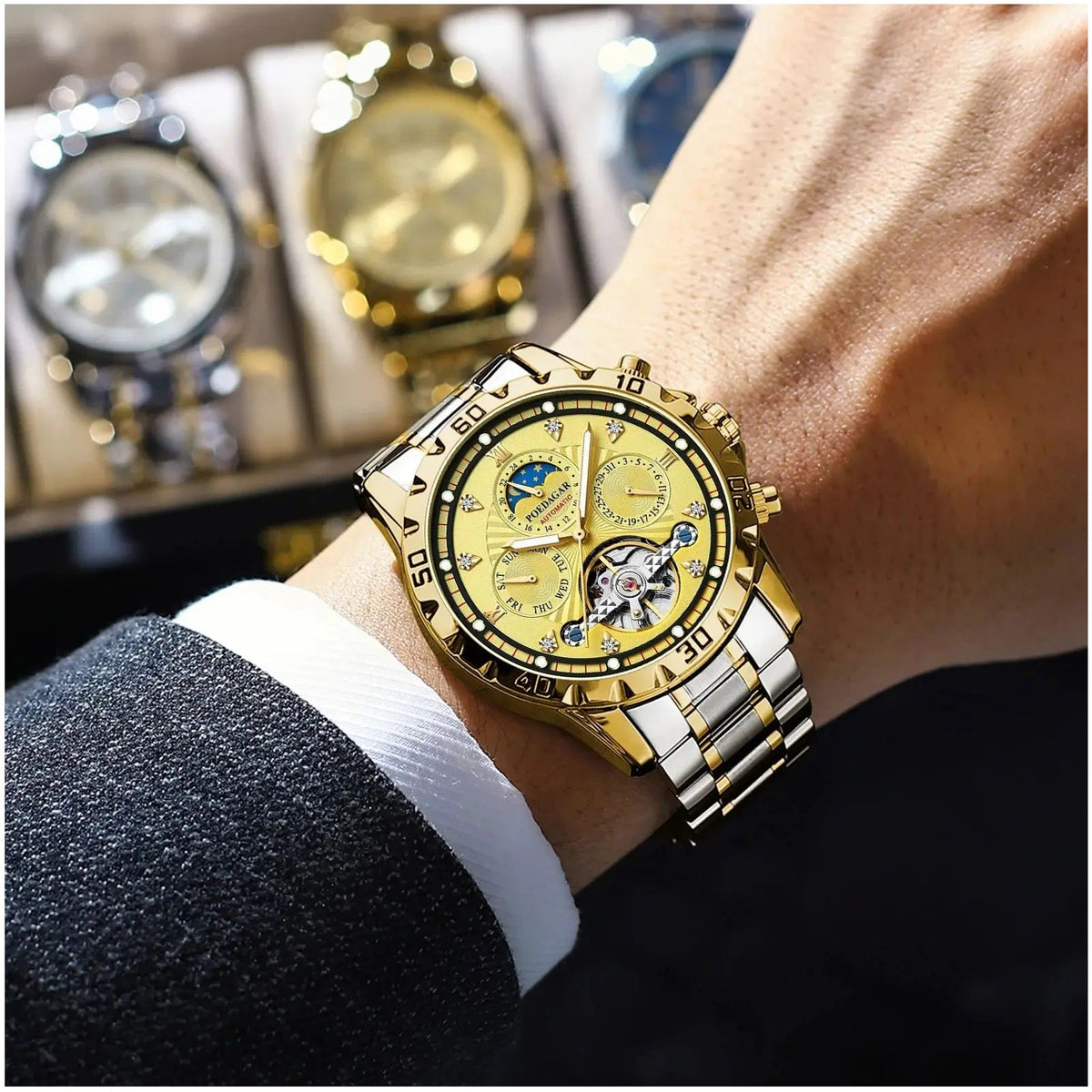 Reloj Automático para Hombre con Esfera de Visualización Completa