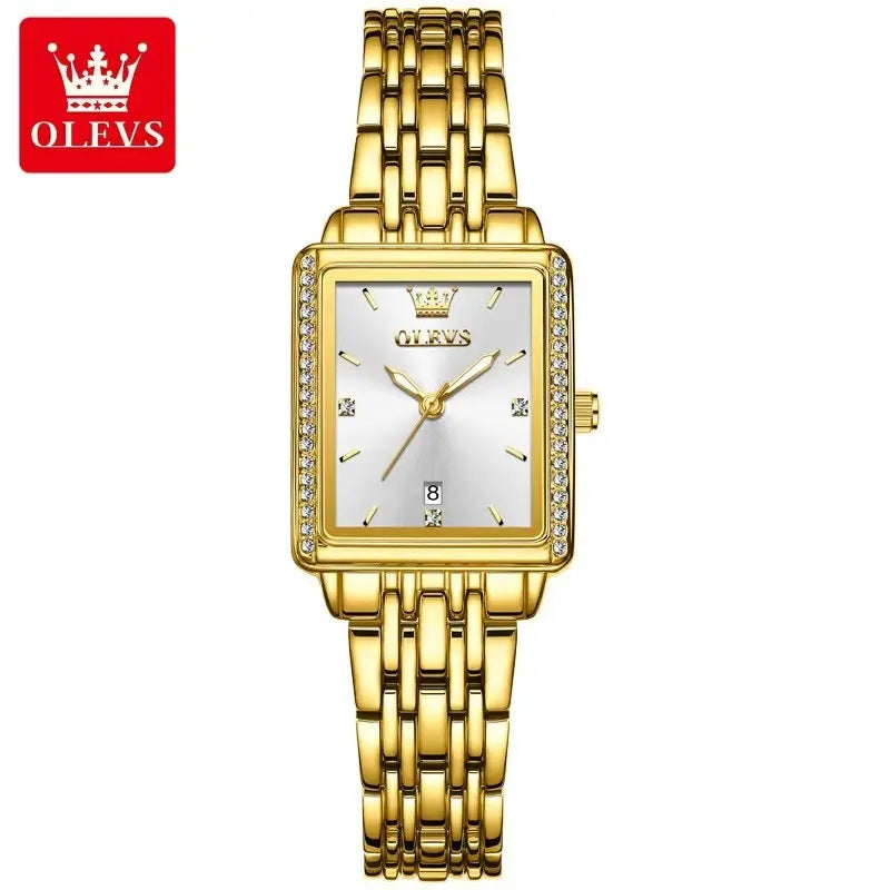 Reloj de Mujer Elegante Rectangular de Acero Inoxidable con Cuarzo