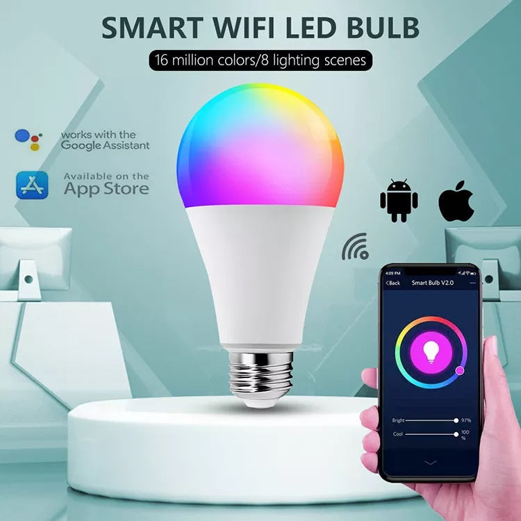 Ampolleta LED WiFi Inteligente RGB Control desde Smartphone