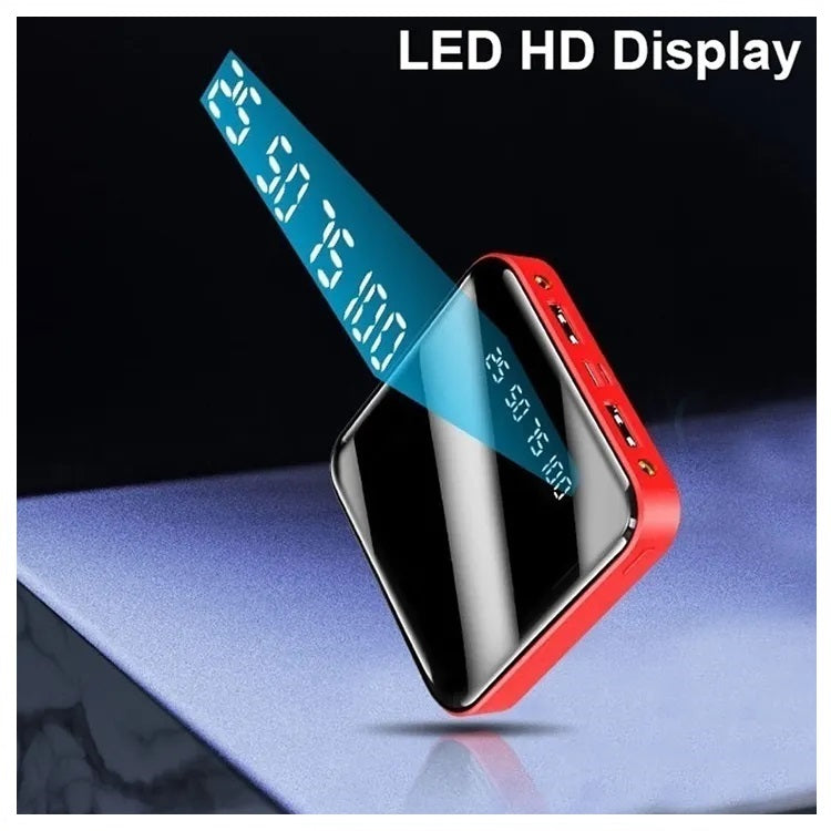 Power Bank 10000mAh 2 USB Micro USB Linterna Rojo
