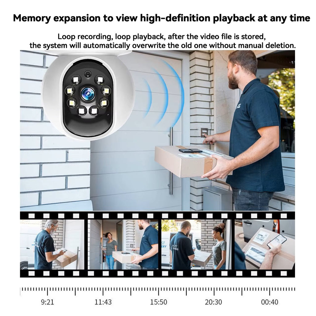 Cámara Inteligente Rotación 360° Detección Movimiento – Diseño B