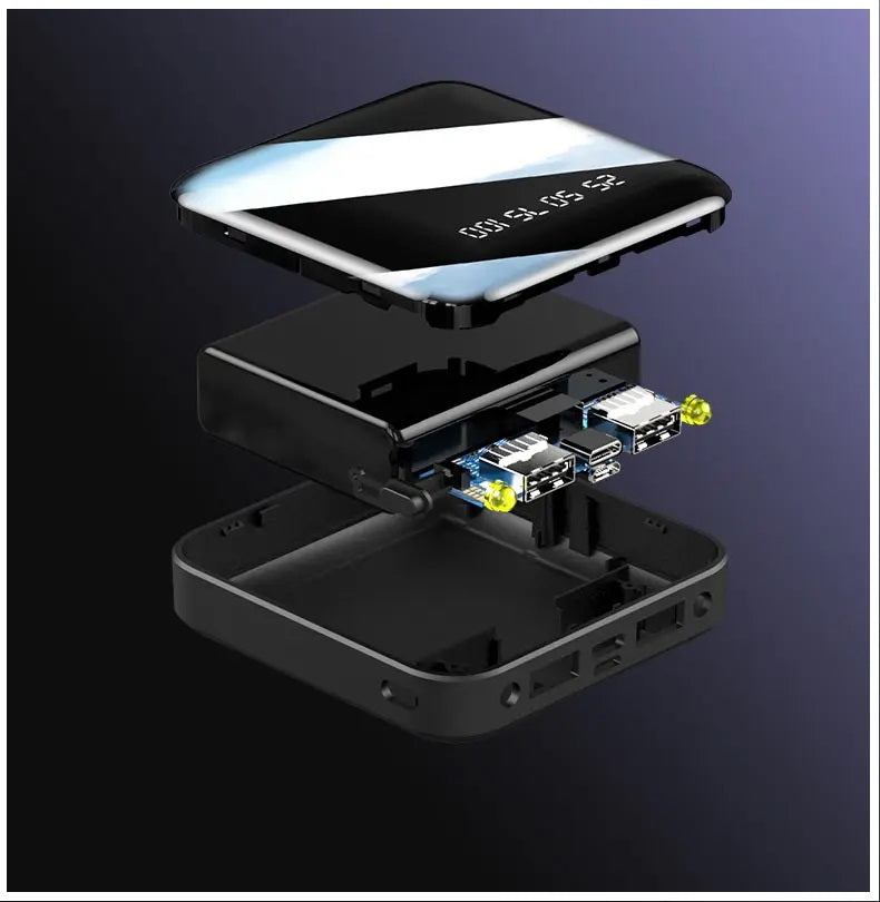 Power Bank 10000mAh 2 USB Micro USB Linterna – Negro