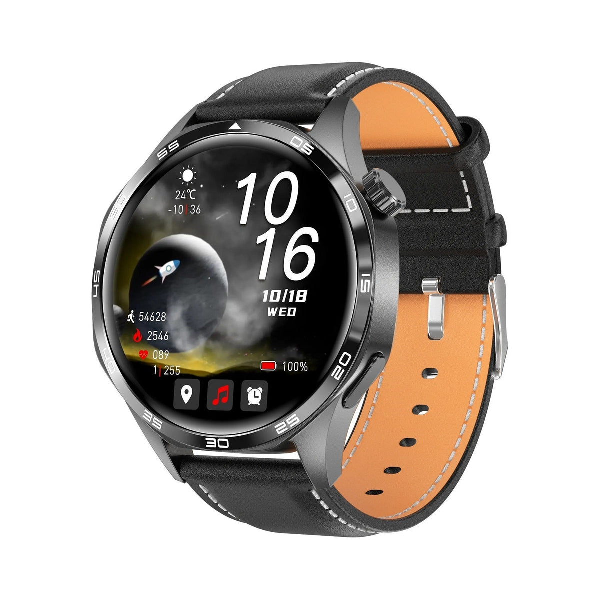 Smartwatch Correa Cuero Asistente de voz IA 300mAh