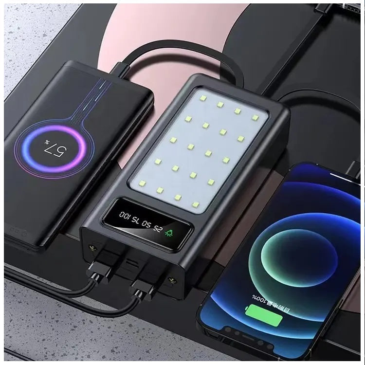 Power Bank 30000mAh Carga Rápida y Luz de Emergencia