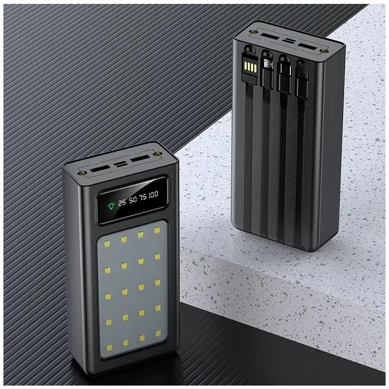 Power Bank 30000mAh Carga Rápida y Luz de Emergencia