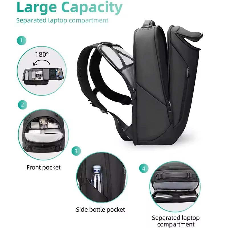 Mochila Resistente al Agua Multifuncional Carga USB Ideal Viajes