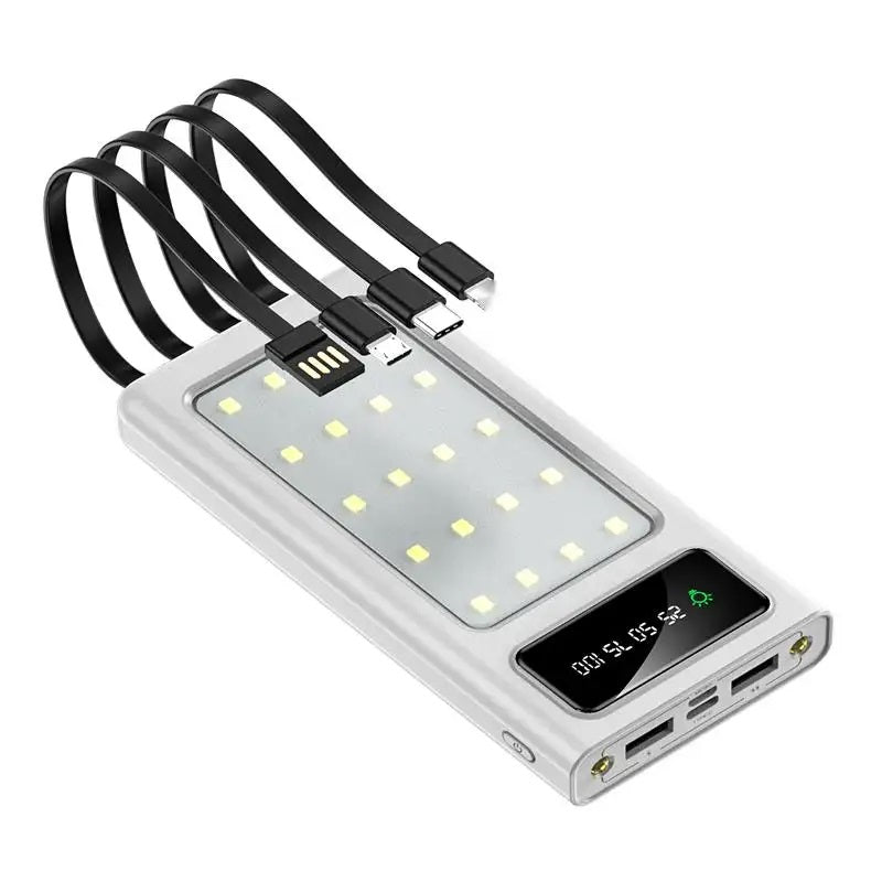 Power Bank 20000mAh Carga Rápida Luces para Camping Multifuncional