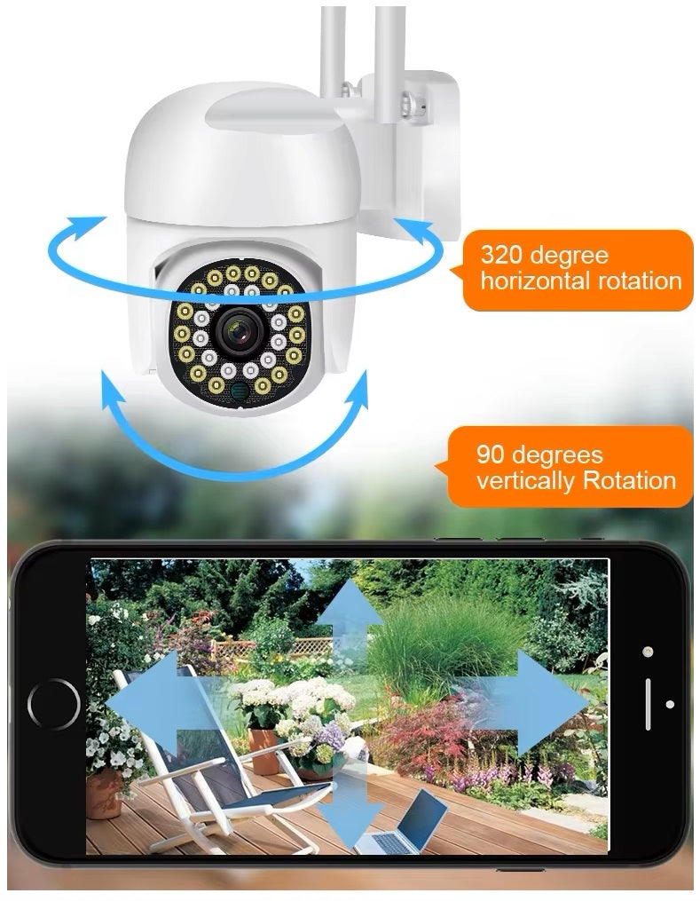Cámara de Seguridad WiFi 360° Full HD con Detección de Movimiento