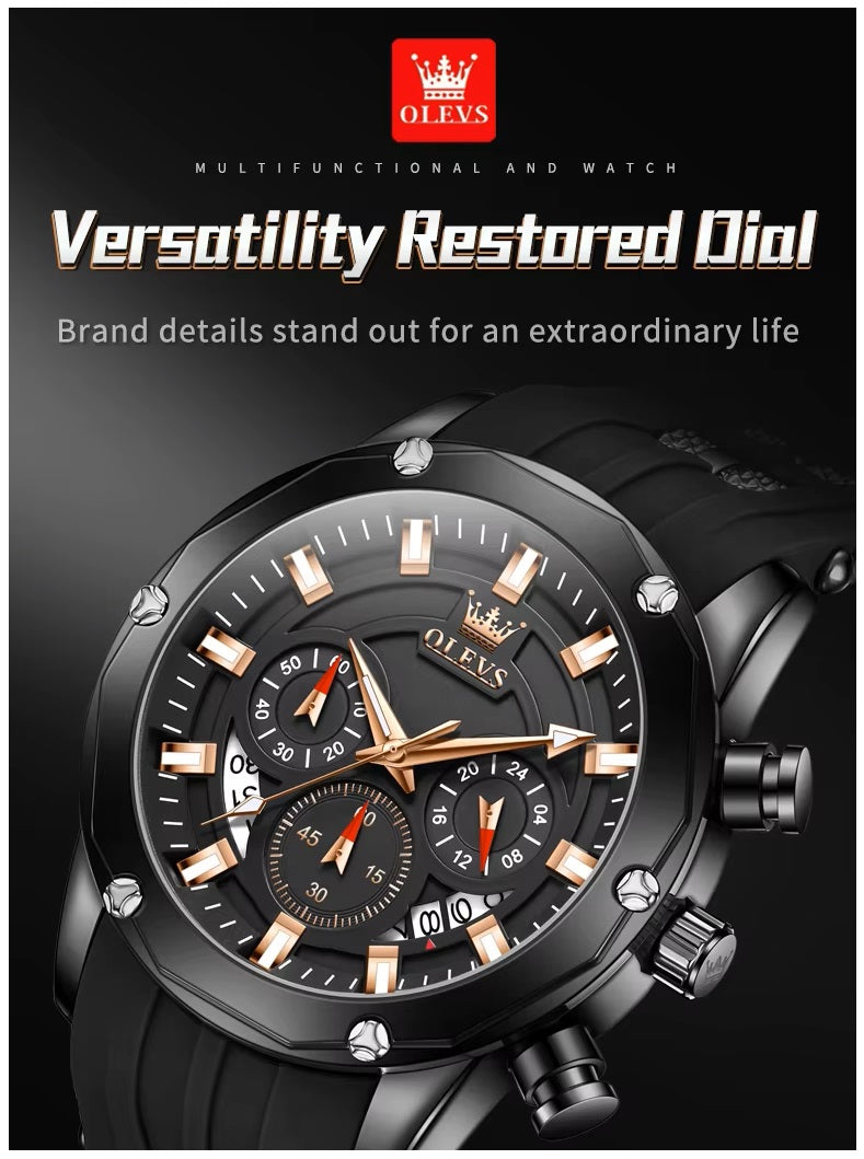 Reloj Deportivo OLEV Acero Inoxidable Cuarzo Sumergible 30M