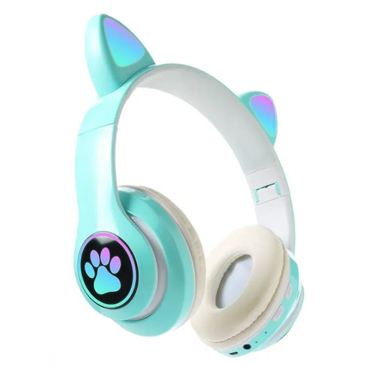 Audífonos RGB Orejas de Gato Bluetooth 5.0 – Verde