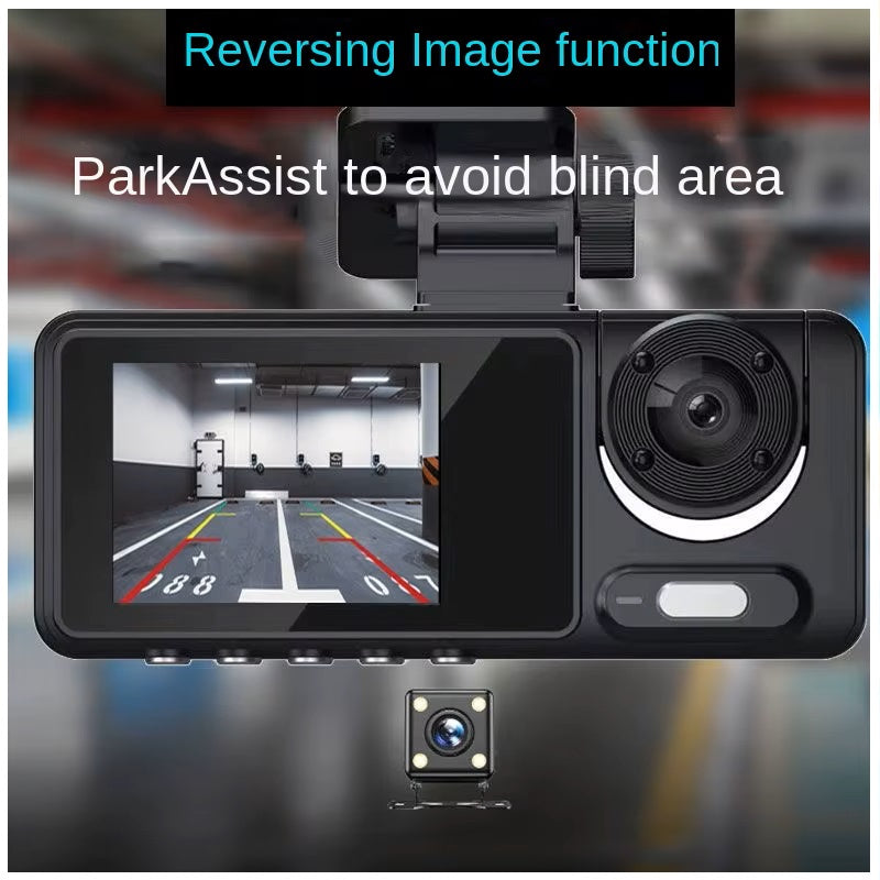 Cámara DVR para Auto Full HD 1080P 3 Canales Visión Nocturna WiFi