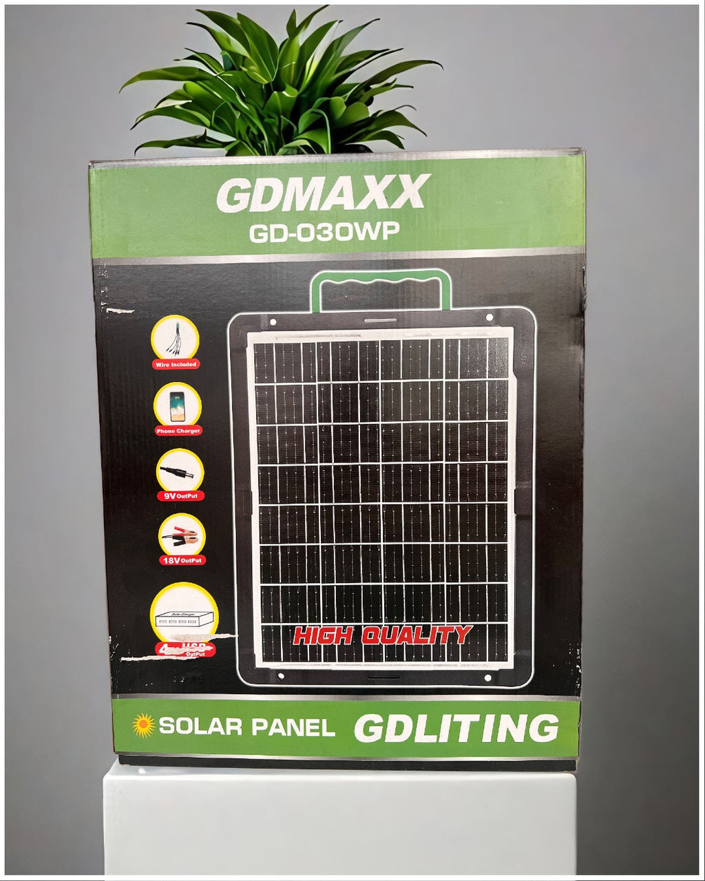 Panel Solar Portátil 30W 18V Adaptador de carga Múltiple Cable USB