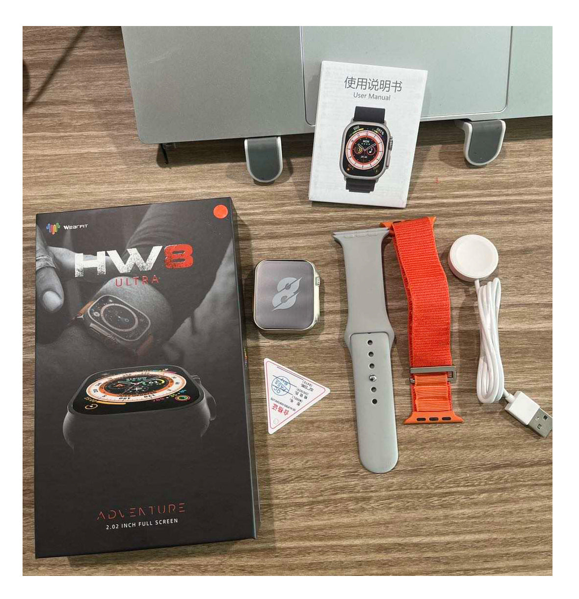 Smartwatch HW8 Ultra 2.02" con Correas Blanca y Naranja