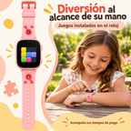 Color rosado: reloj infantil con juegos instalados, usado en un paseo familiar