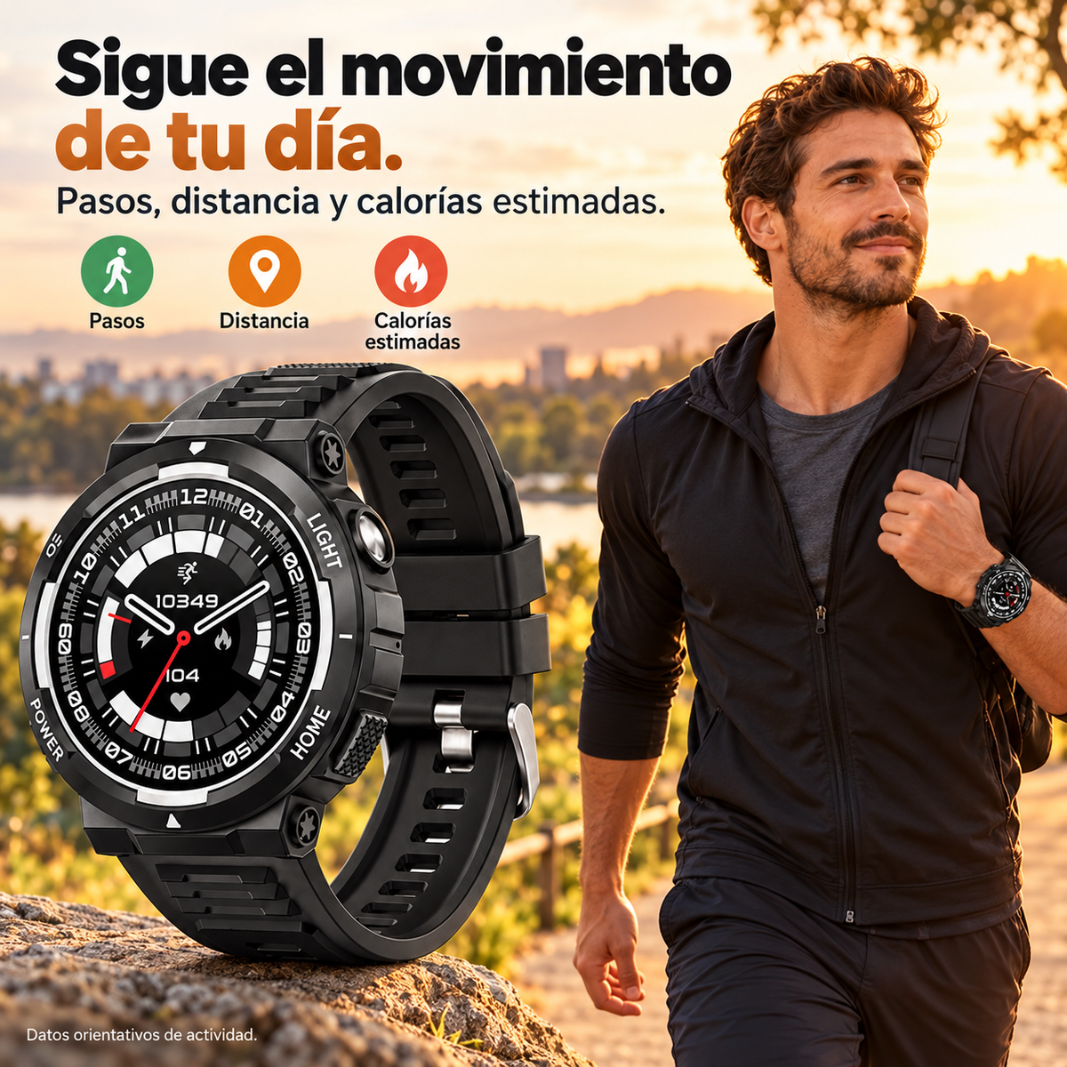 Registro orientativo de pasos distancia y calorías