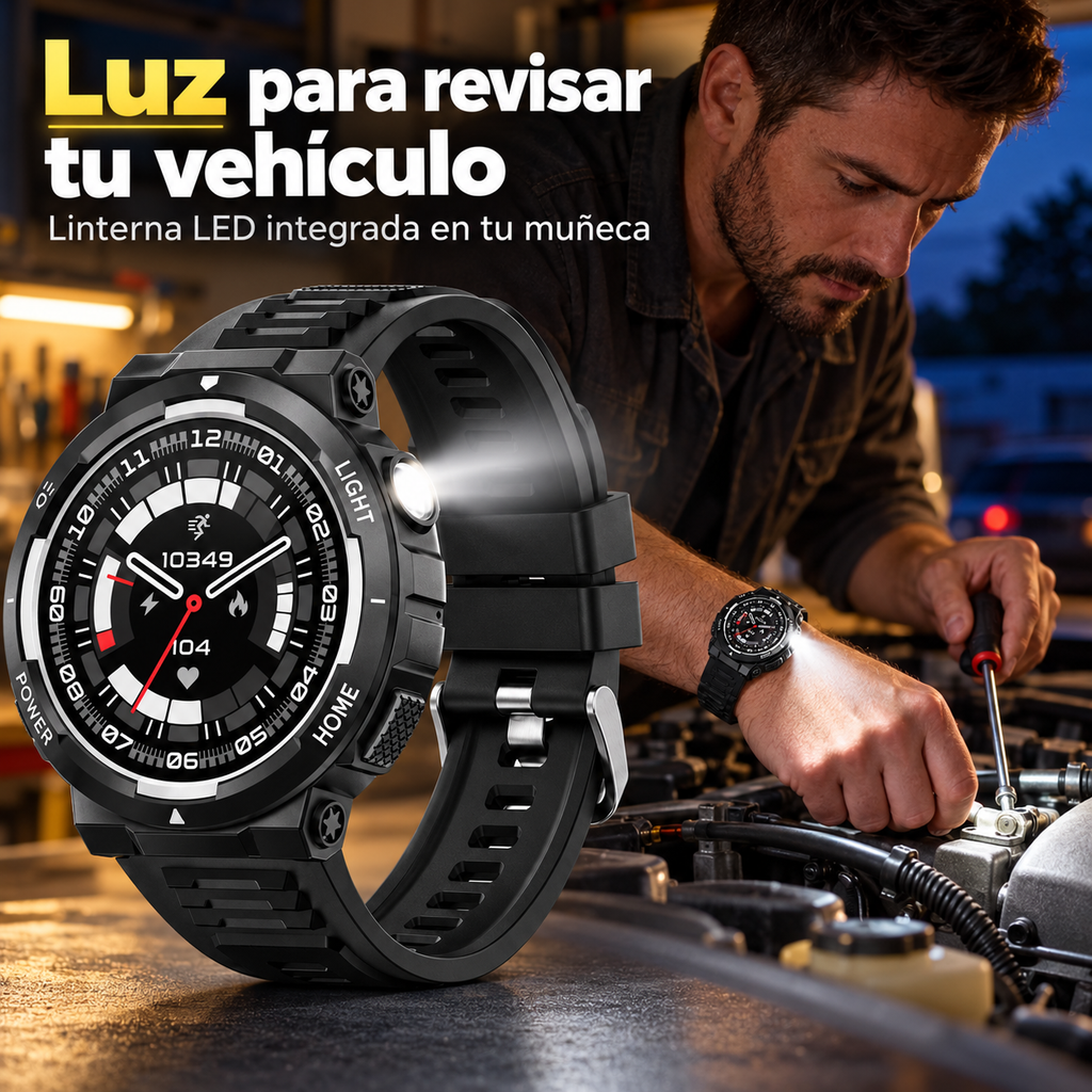Uso de linterna LED al revisar el vehículo