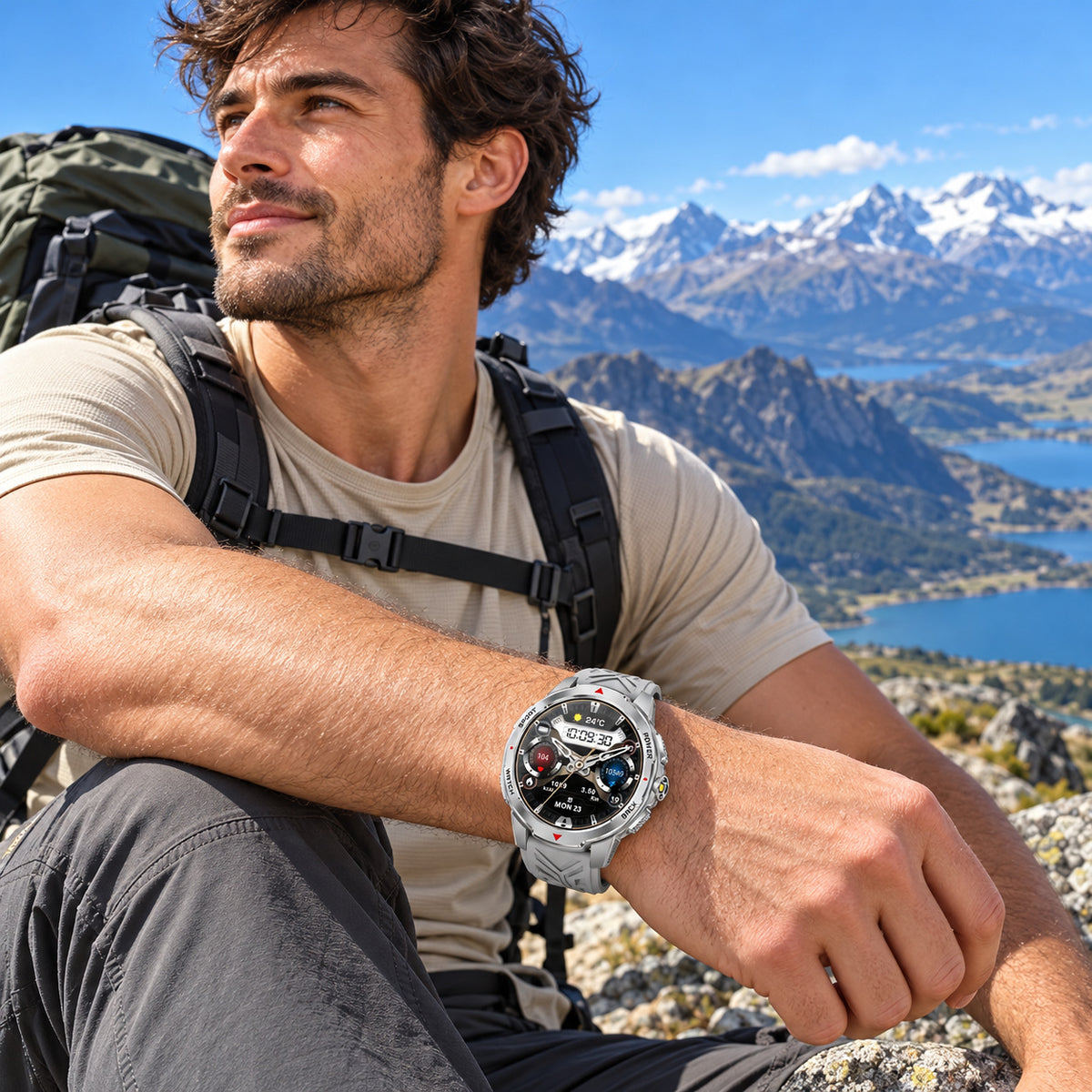 Gris — smartwatch deportivo usado en una salida a la montaña