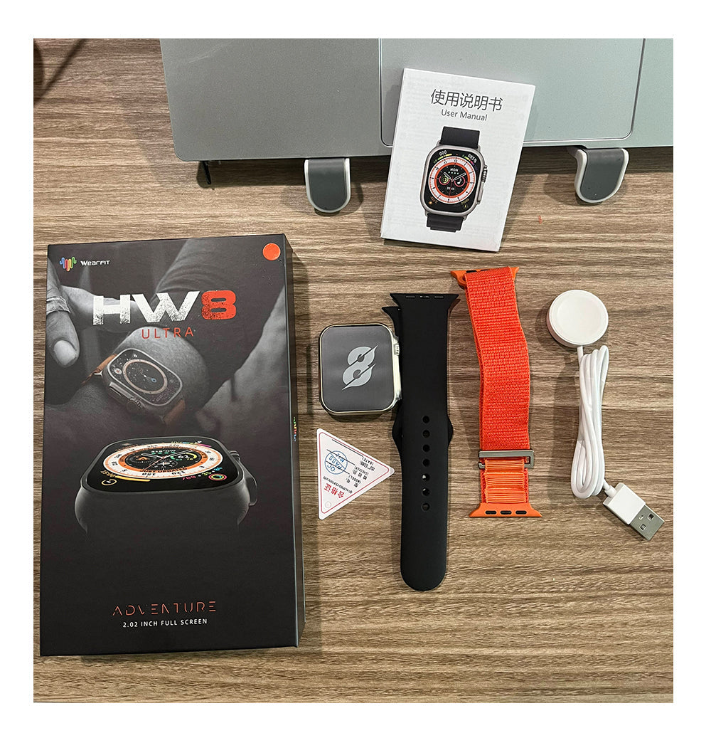 Smartwatch HW8 Ultra 2.02" con Correas Negra y Naranja